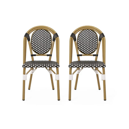 Checkered Chic French Bistro Chair Set