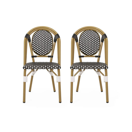 Checkered Chic French Bistro Chair Set