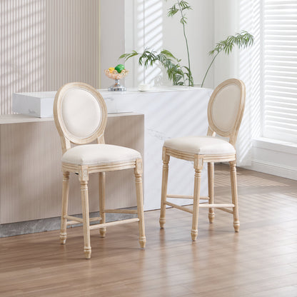French Country Flower 26'' Bar Height with Upholstered Round Back Set