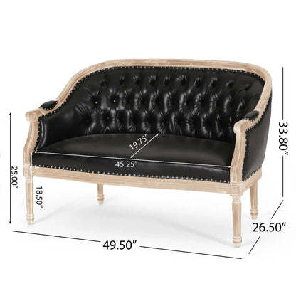 French Country Flower Chesterfield Tufted Loveseat