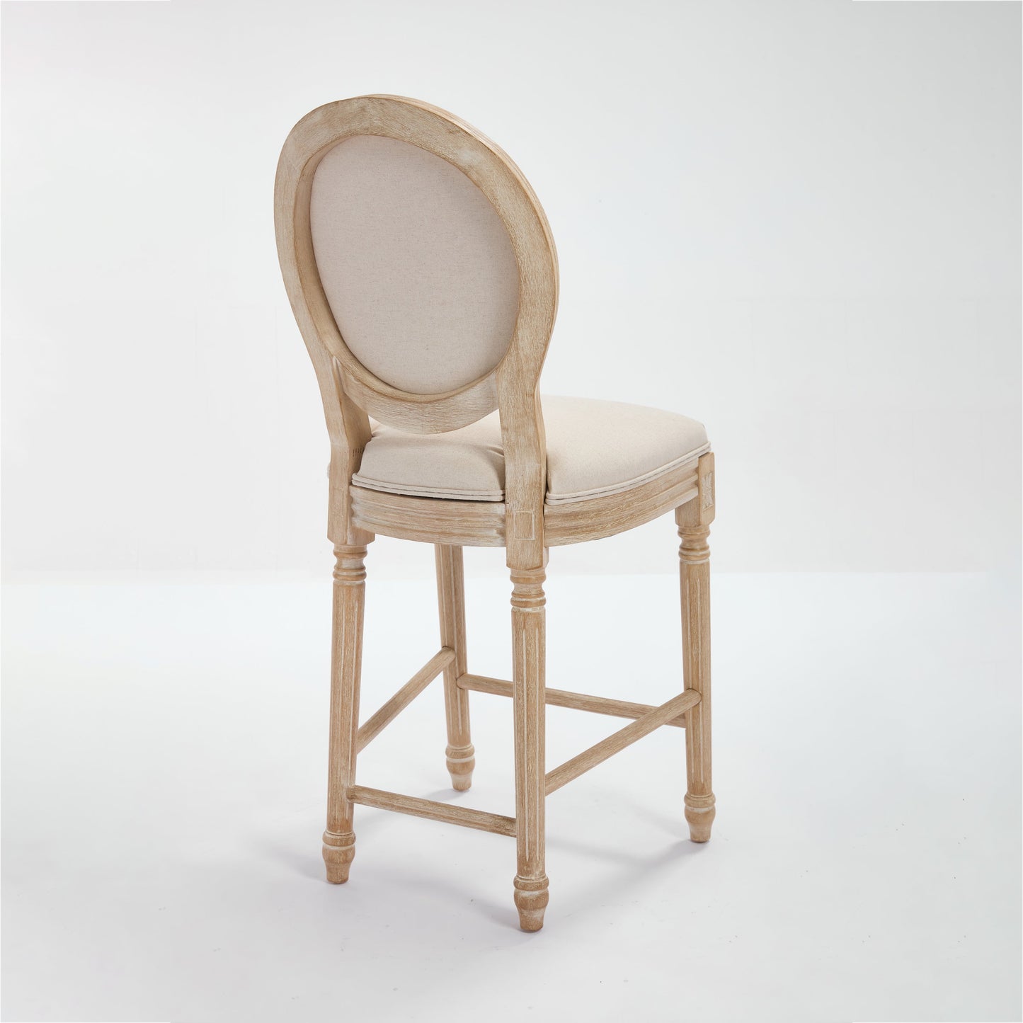 French Country Flower 26'' Bar Height with Upholstered Round Back Set