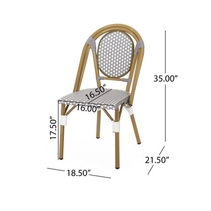 Checkered Chic French Bistro Chair Set