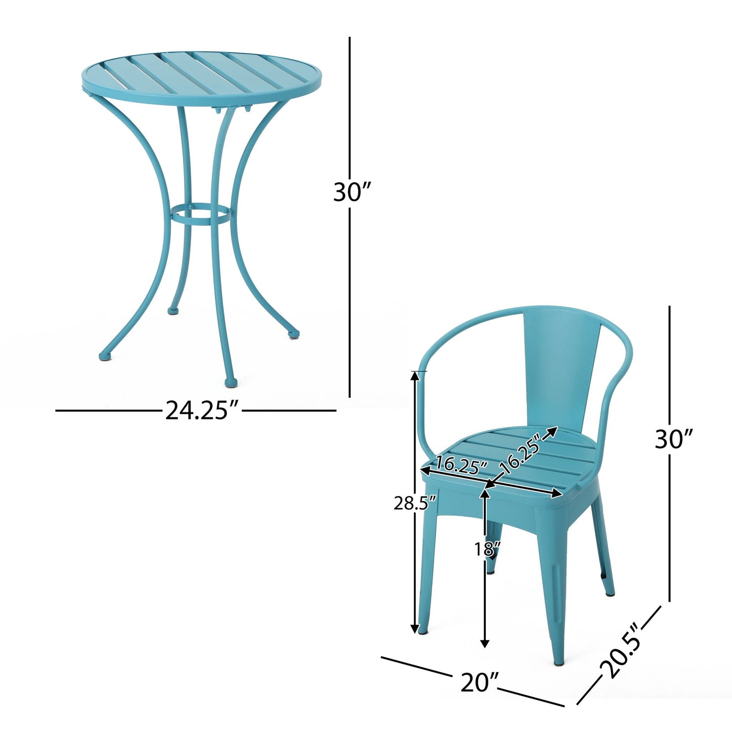 Yearn - 3 Piece Metal Bistro Set