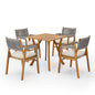 Outdoor Rustic Patio Acacia Bistro Set With Cushions