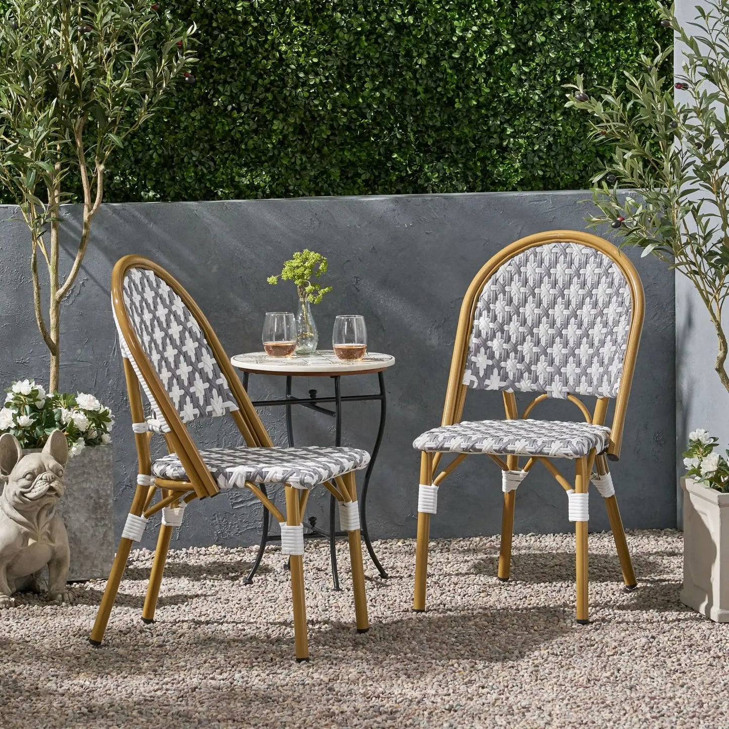 Geometric Chic French Bistro Chair Set