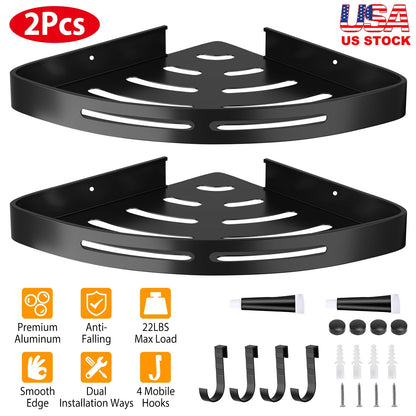 2Pcs Corner Shower Caddy Shelf Adhesive Wall Mounted