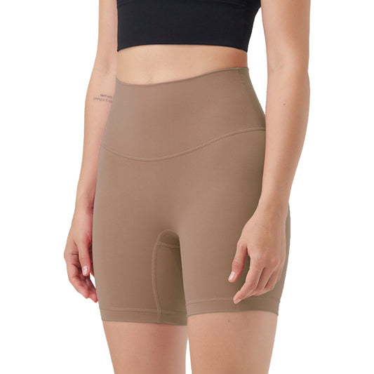 High Waist Biker Shorts Tummy Control - Coffee