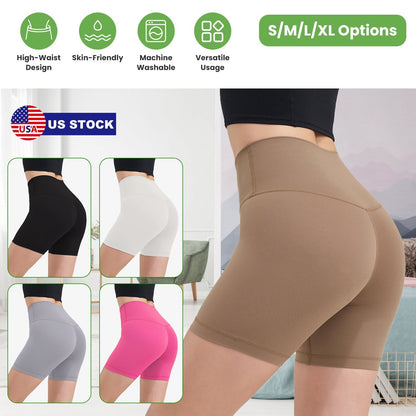 High Waist Biker Shorts Tummy Control - Coffee