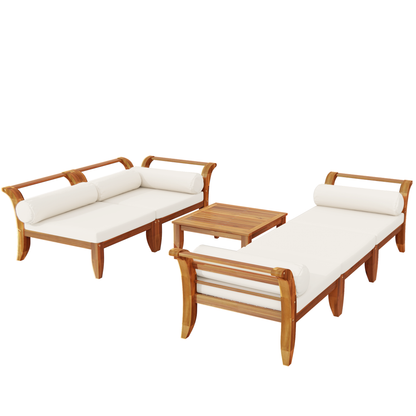 6 Piece Acacia Outdoor Sectional