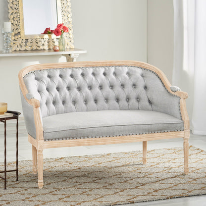 French Country Flower Chesterfield Tufted Loveseat