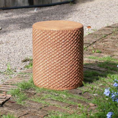 Evie Outdoor Patio Round MGO Side Table Brown