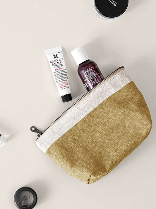 Color-Block Zipper Storage Bag