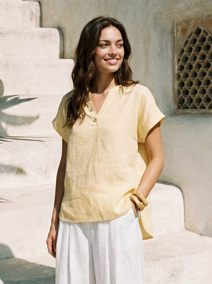 CRESSA Stand-Collar Curved-Hem Top