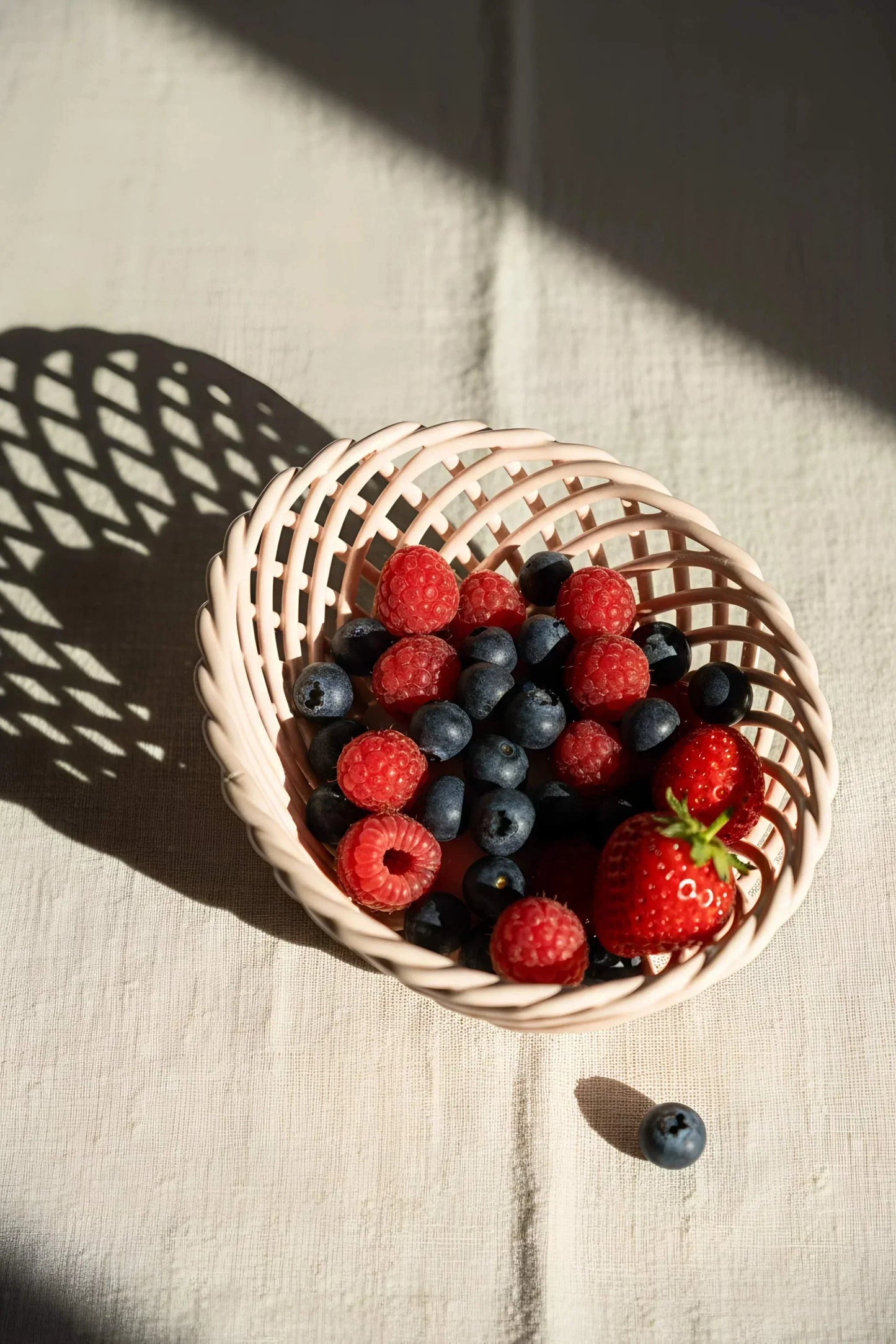 Glazed Porcelain Hand-Woven Small Oval Basket