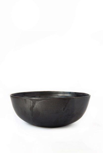 Black Matte - Stoneware Salad Serving Bowl