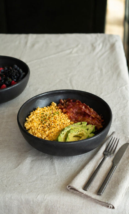 Black - Stoneware Pasta Bowl