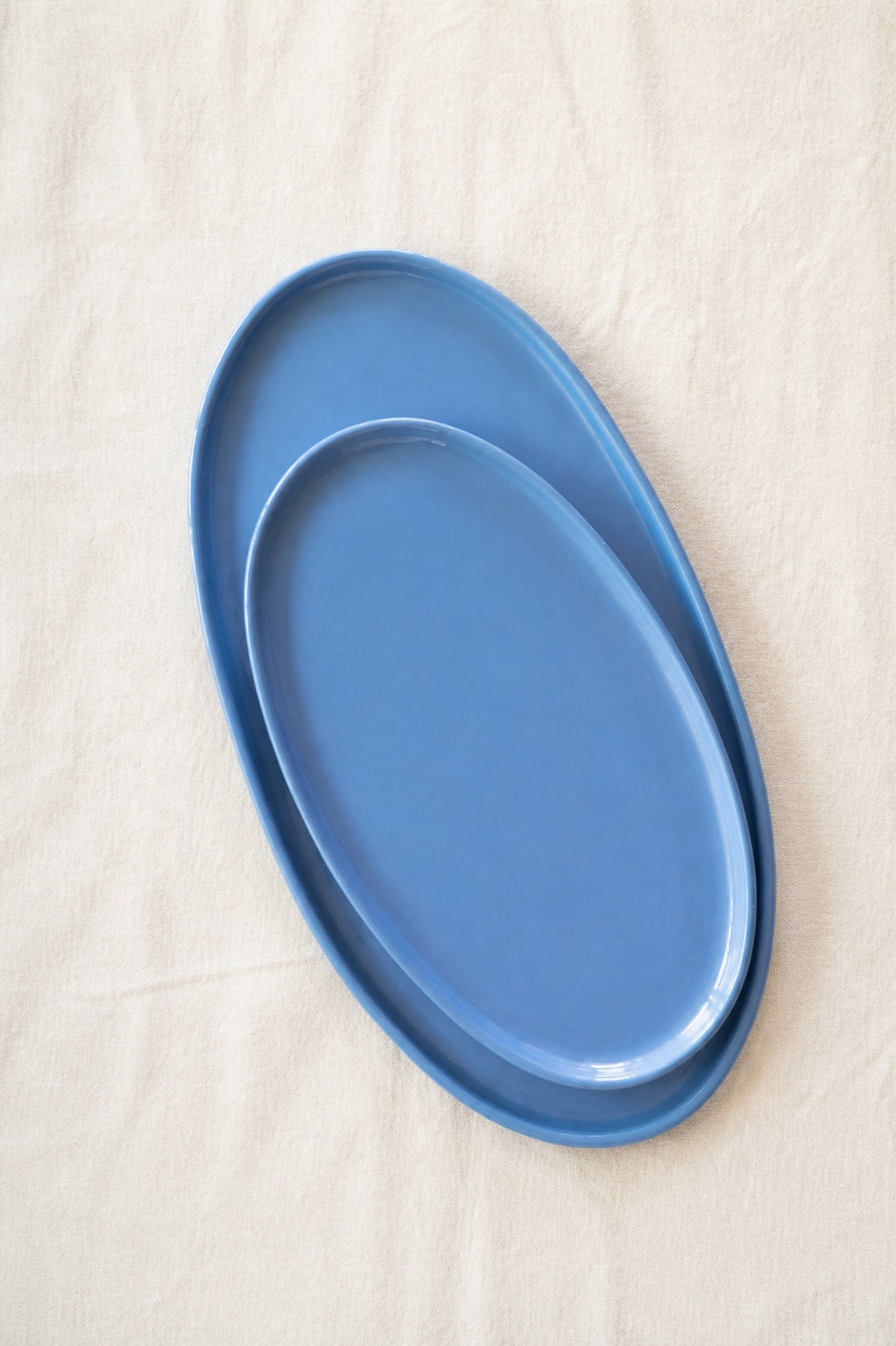 Forget-me-not Blue -  Porcelain Oval Serving Platter.