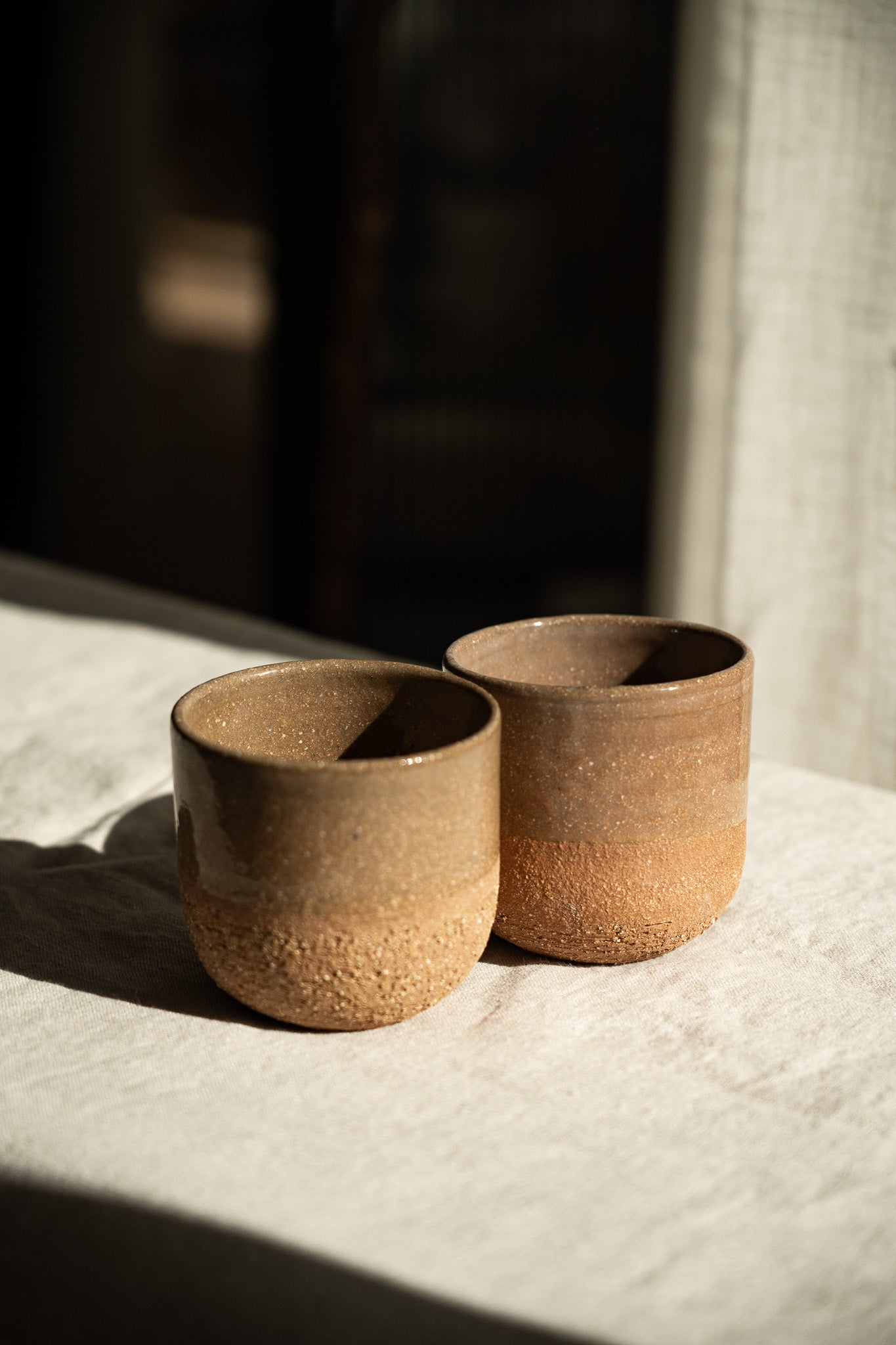 Rustic Pinkish Red Stoneware - Handmade Pottery Coffee Cup