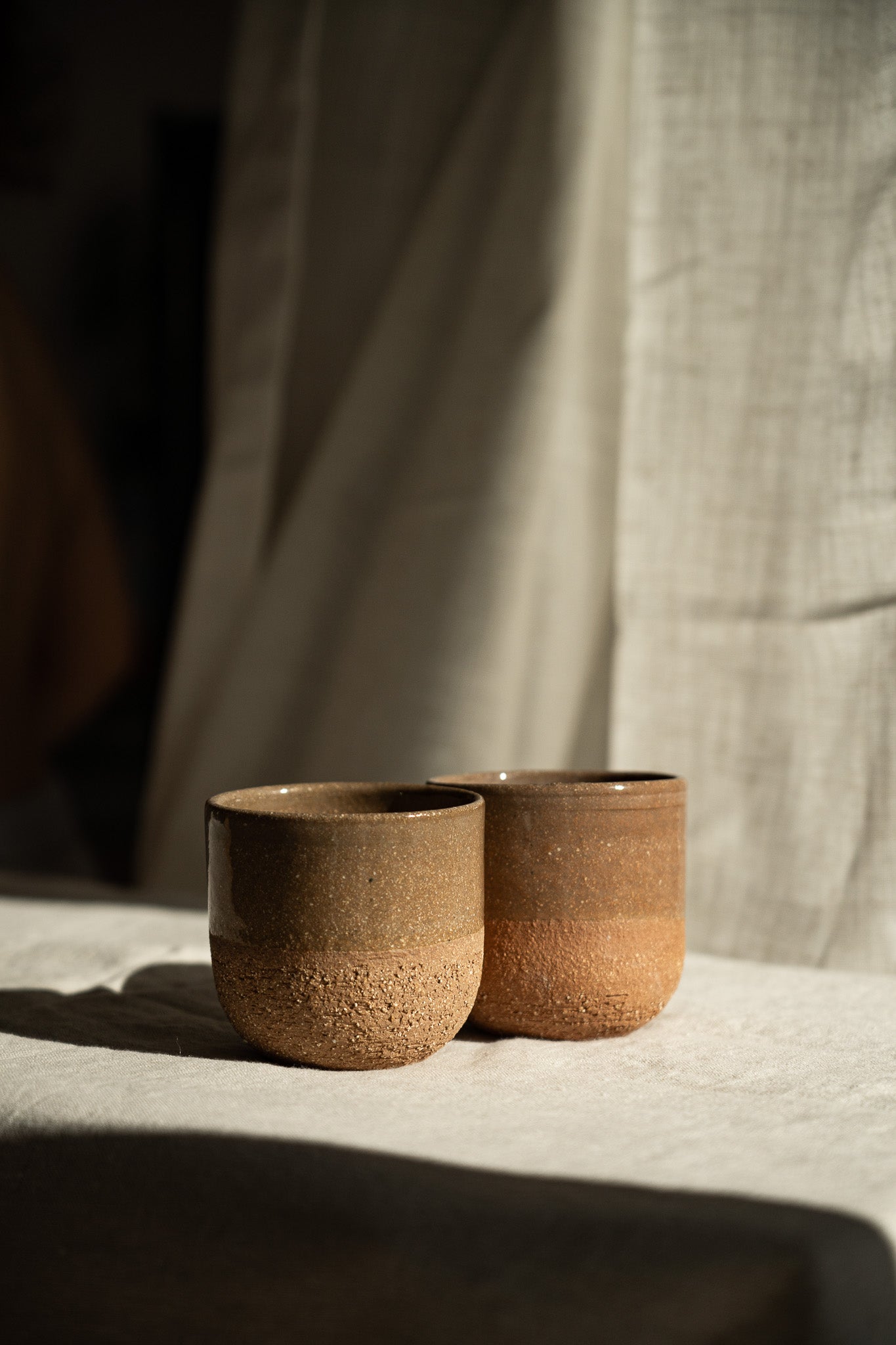 Rustic Pinkish Red Stoneware - Handmade Pottery Coffee Cup