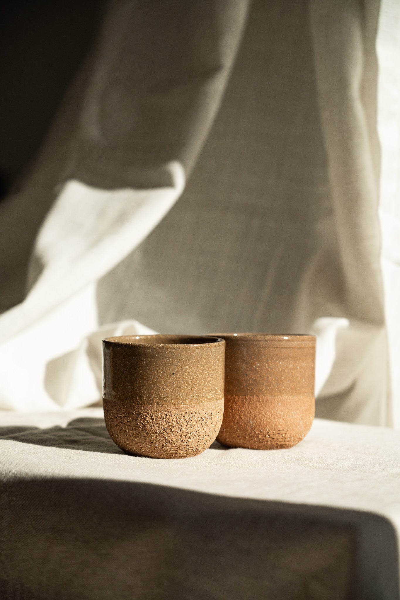 Rustic Pinkish Red Stoneware - Handmade Pottery Coffee Cup