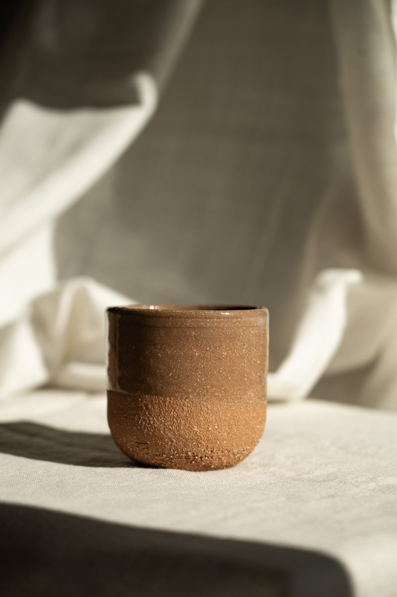 Rustic Pinkish Red Stoneware - Handmade Pottery Coffee Cup
