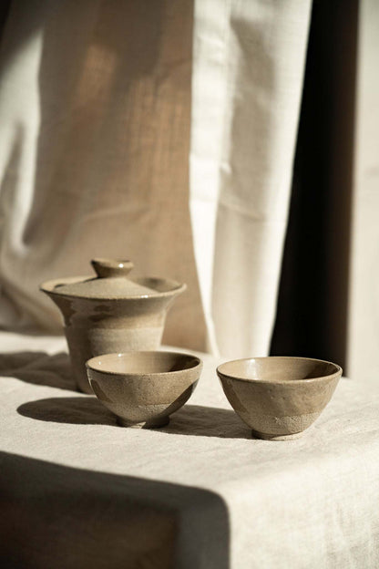 Gray w/ Speckles - Stoneware Small Teacup