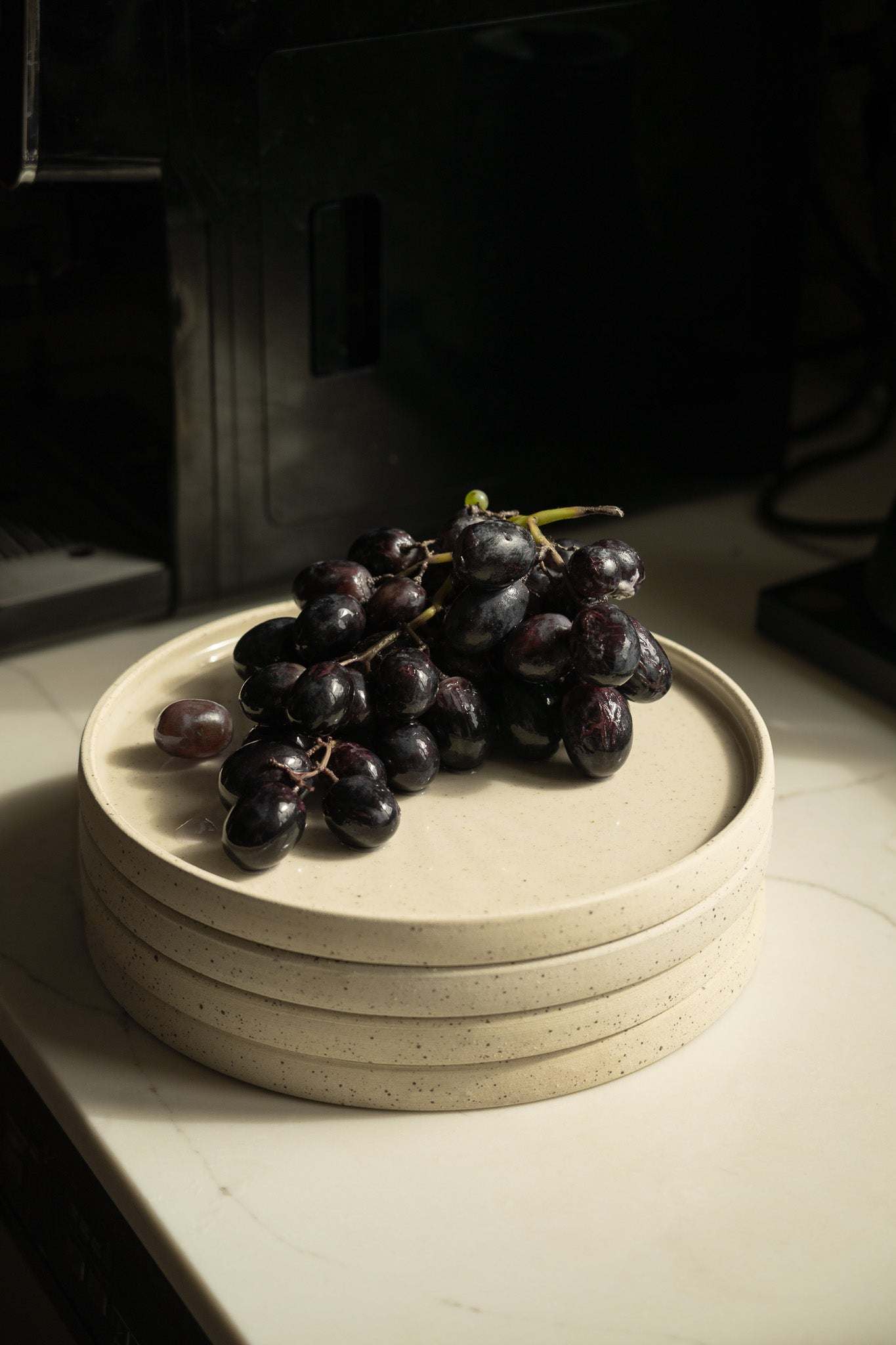 White w/ Speckles - Stoneware Pottery Plate