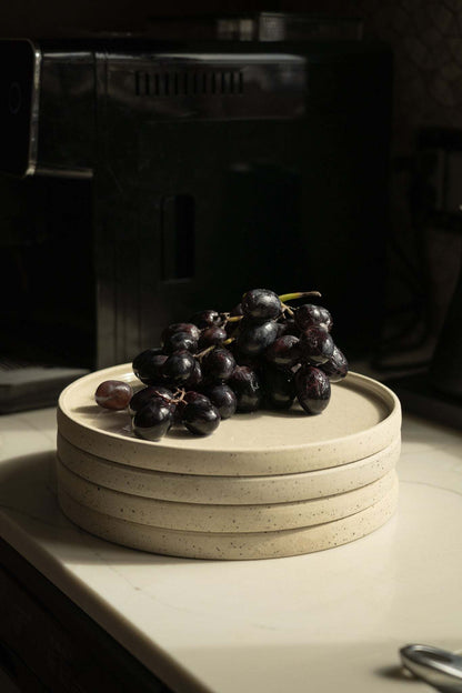 White w/ Speckles - Stoneware Pottery Plate