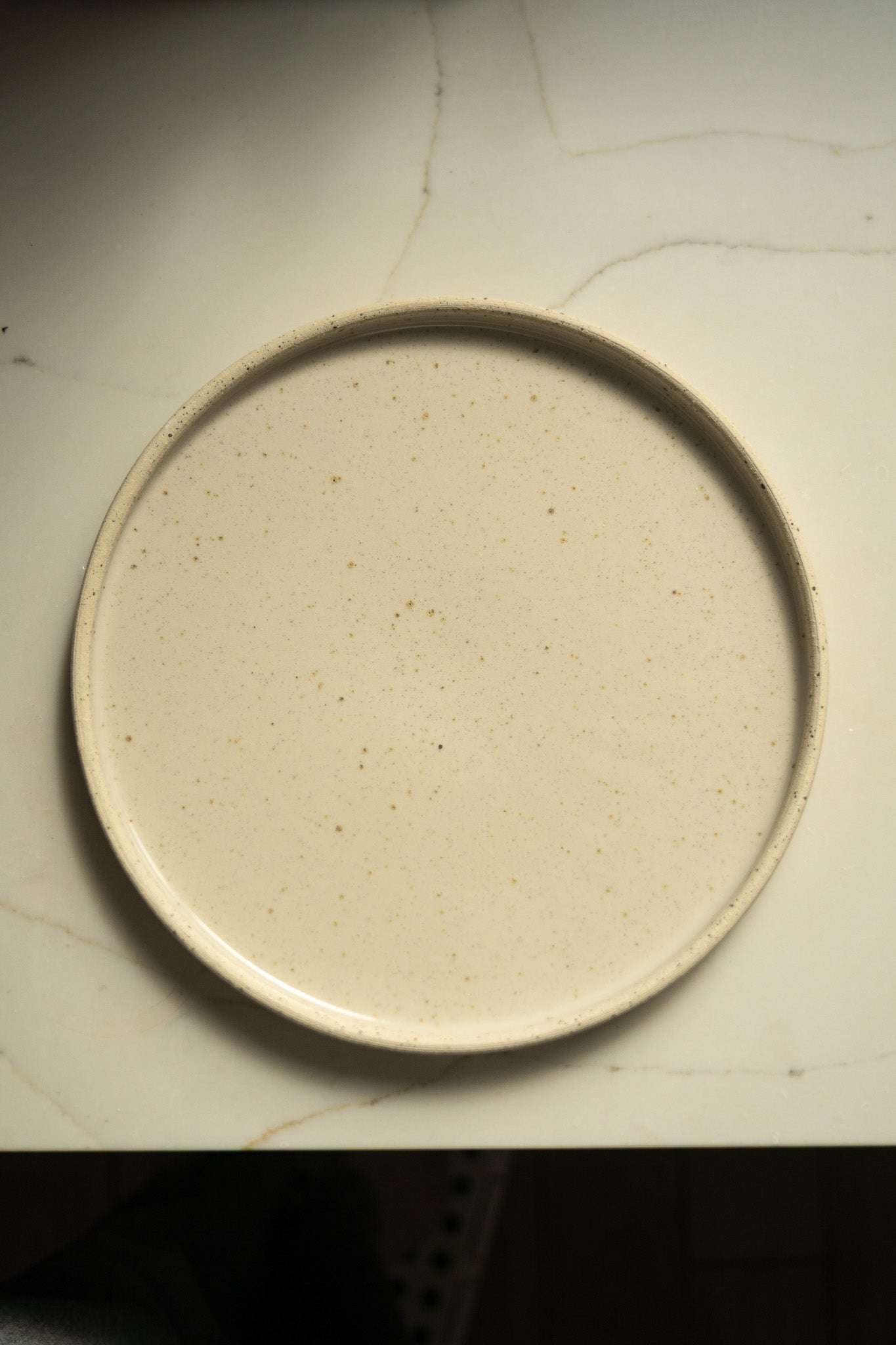 White w/ Speckles - Stoneware Pottery Plate