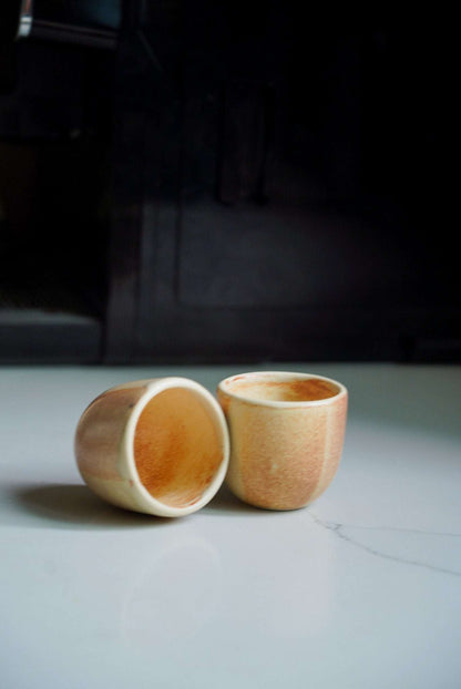 Beige - Stoneware Espresso Coffee Cup
