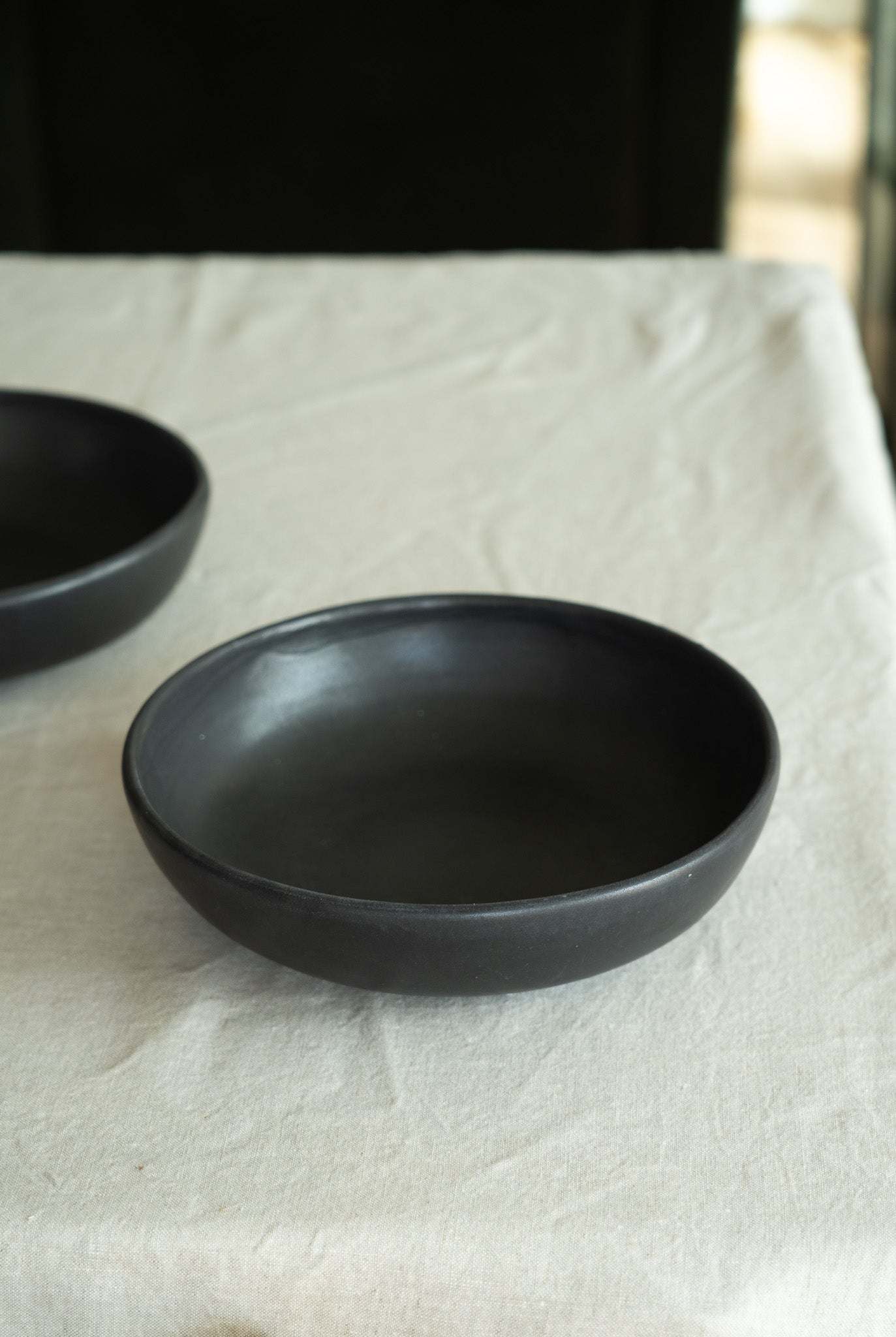 Black - Stoneware Pasta Bowl