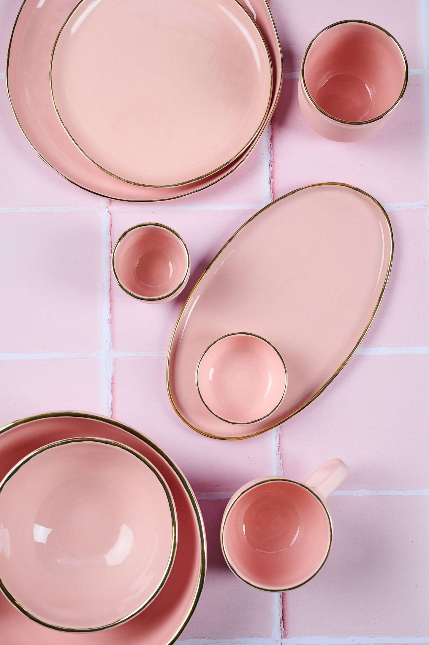 Powder Pink w/ Gold Rim - Porcelain Espresso Cup