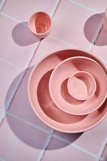 Powder Pink - Porcelain Salad Serving Bowl