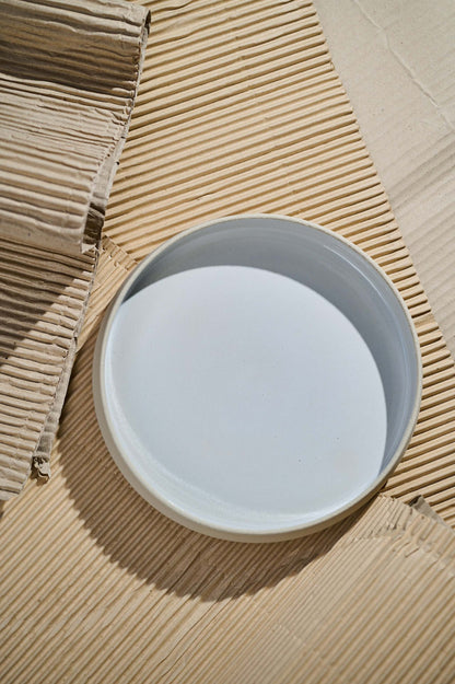 Stoneware Dinner Plates with High Sides