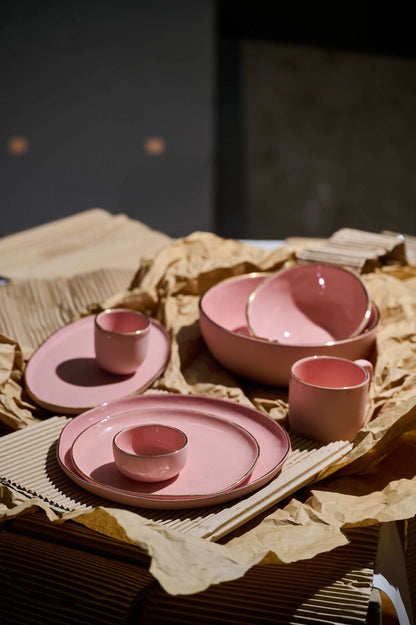 Powder Pink w/ Gold Rim - Porcelain Coffee Mug