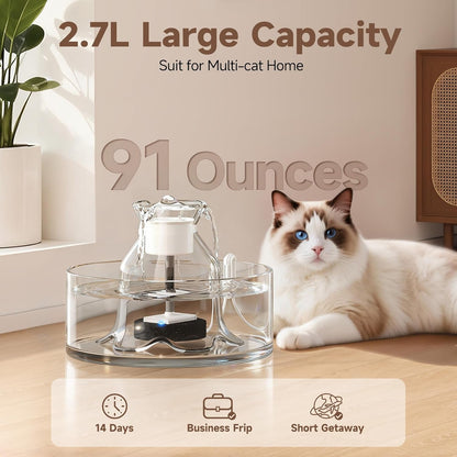 Ultra Quiet Glass Water Fountain