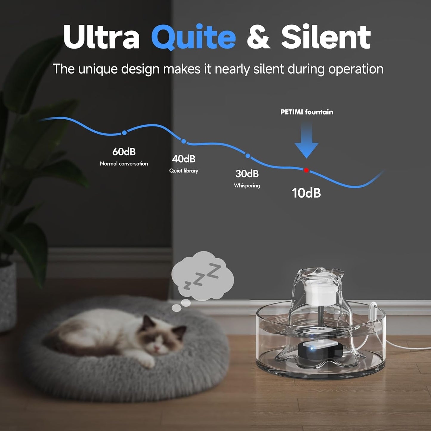 Ultra Quiet Glass Water Fountain