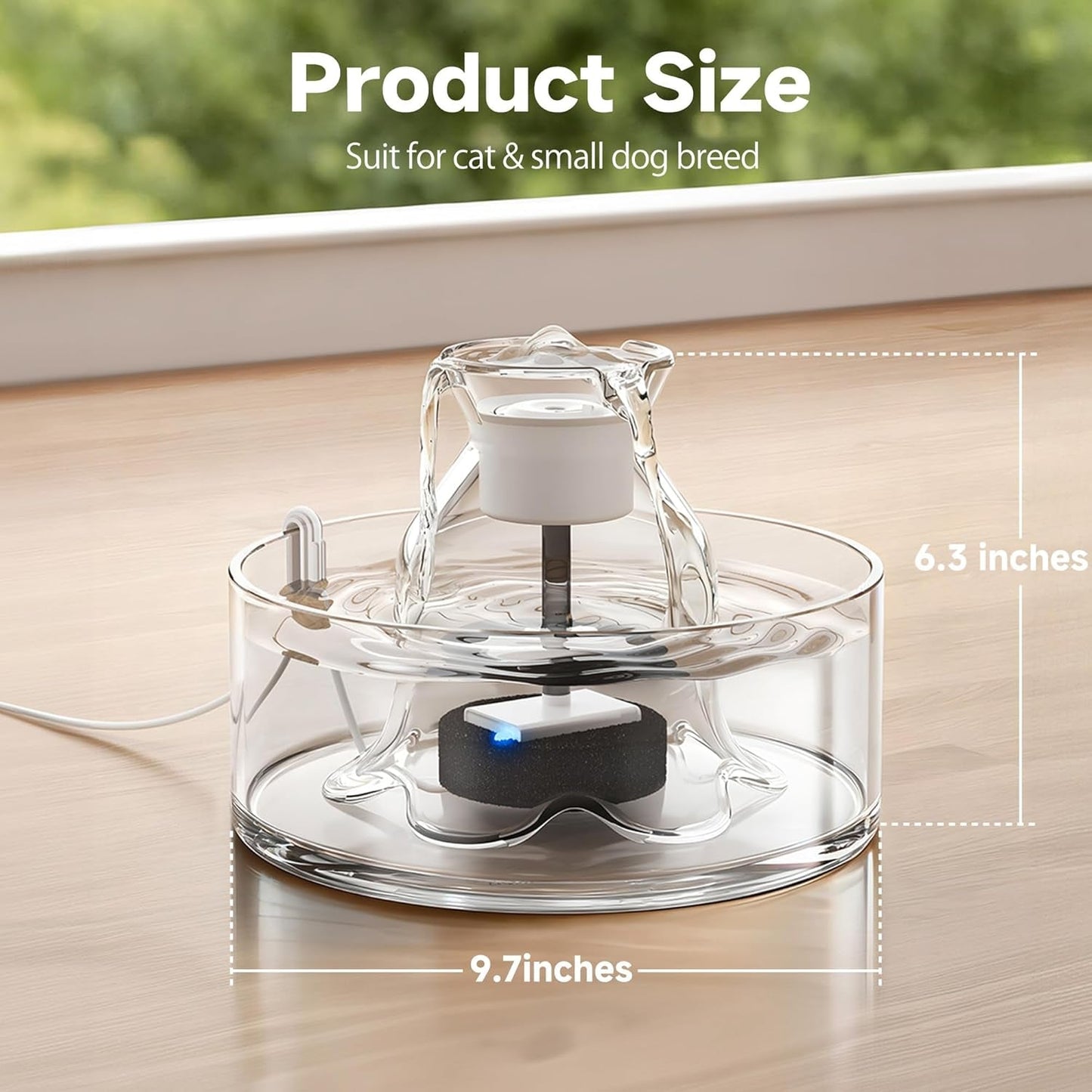 Ultra Quiet Glass Water Fountain