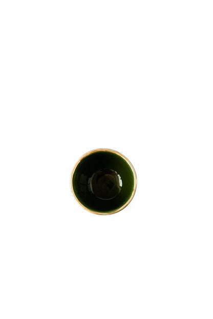 Green w/ Gold Rim - Porcelain Espresso Cup