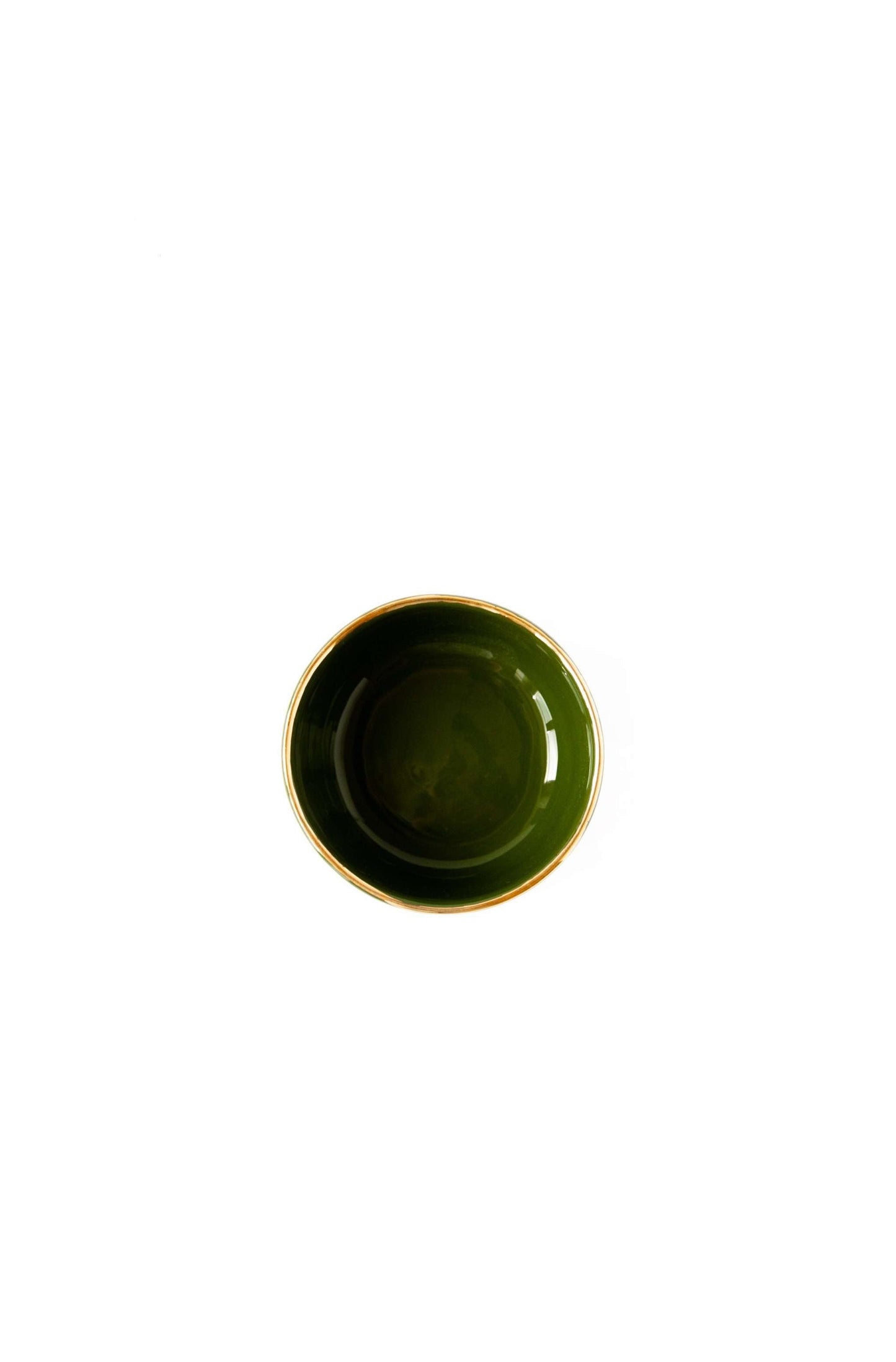 Green w/ Gold Rim - Porcelain Pinch Bowl