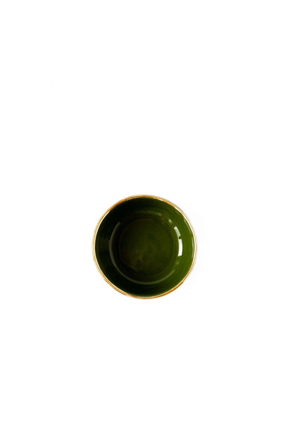 Green w/ Gold Rim - Porcelain Pinch Bowl