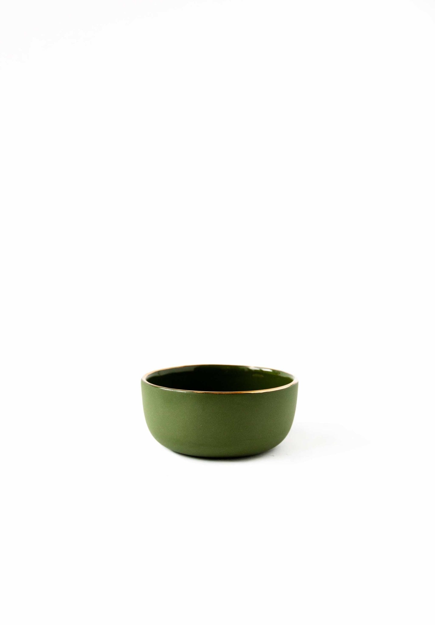 Green w/ Gold Rim - Porcelain Pinch Bowl