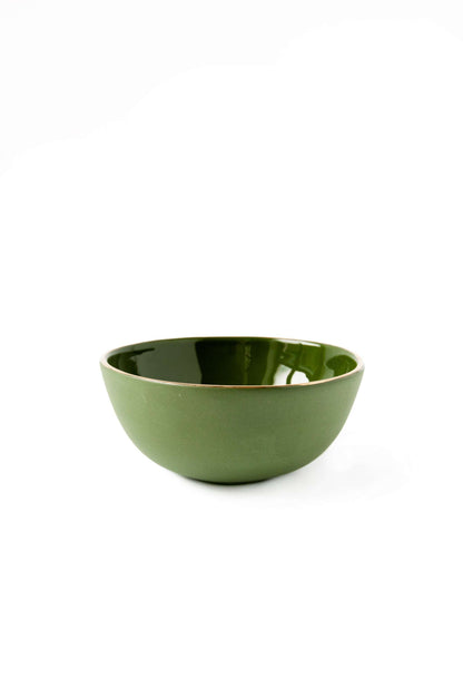 Green w/ Gold Rim - Porcelain Bowl