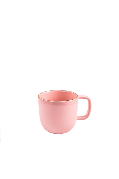 Powder Pink w/ Gold Rim - Porcelain Coffee Mug