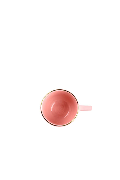 Powder Pink w/ Gold Rim - Porcelain Coffee Mug