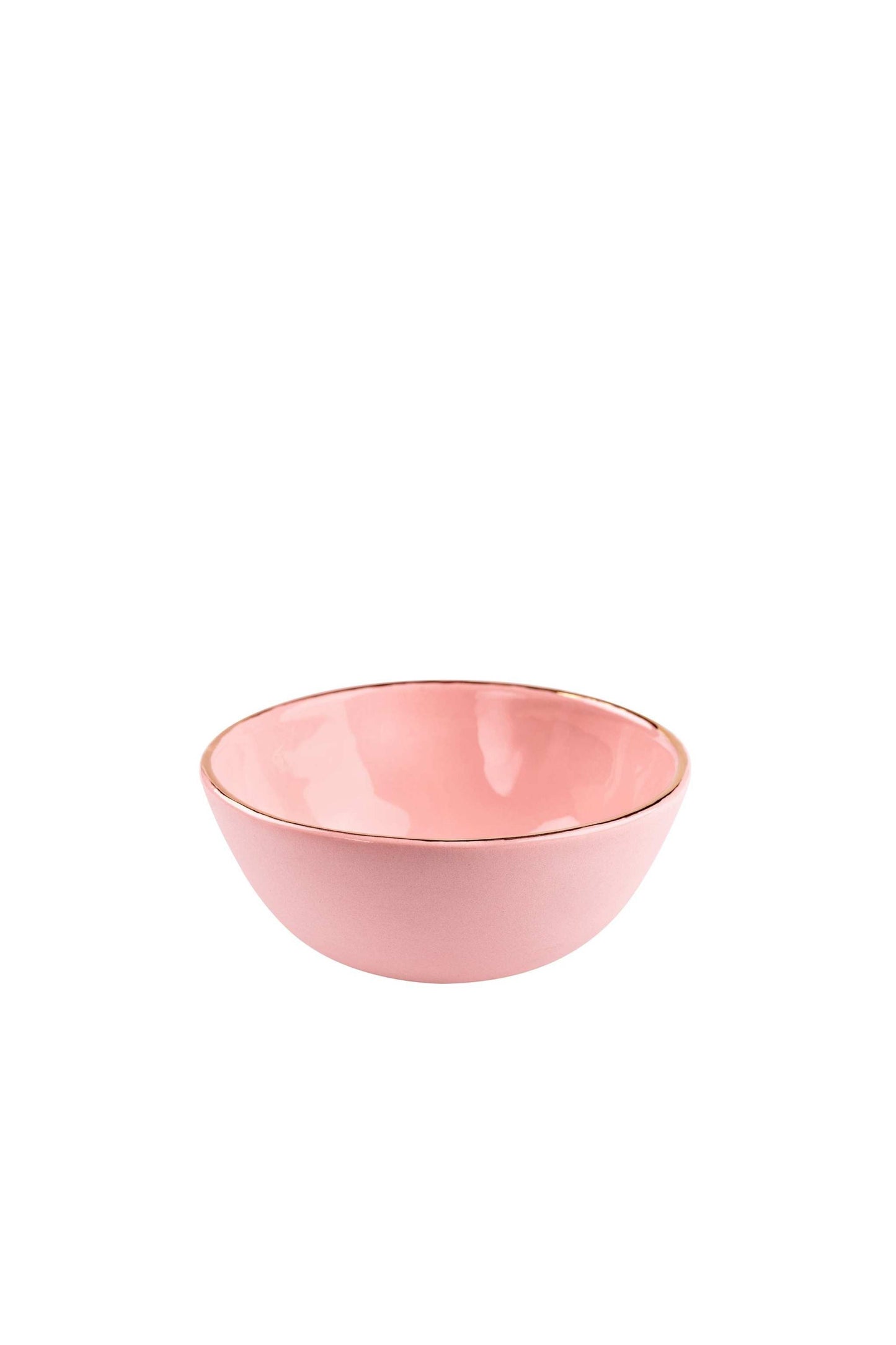 Powder Pink w/ Gold Rim - Porcelain Bowl