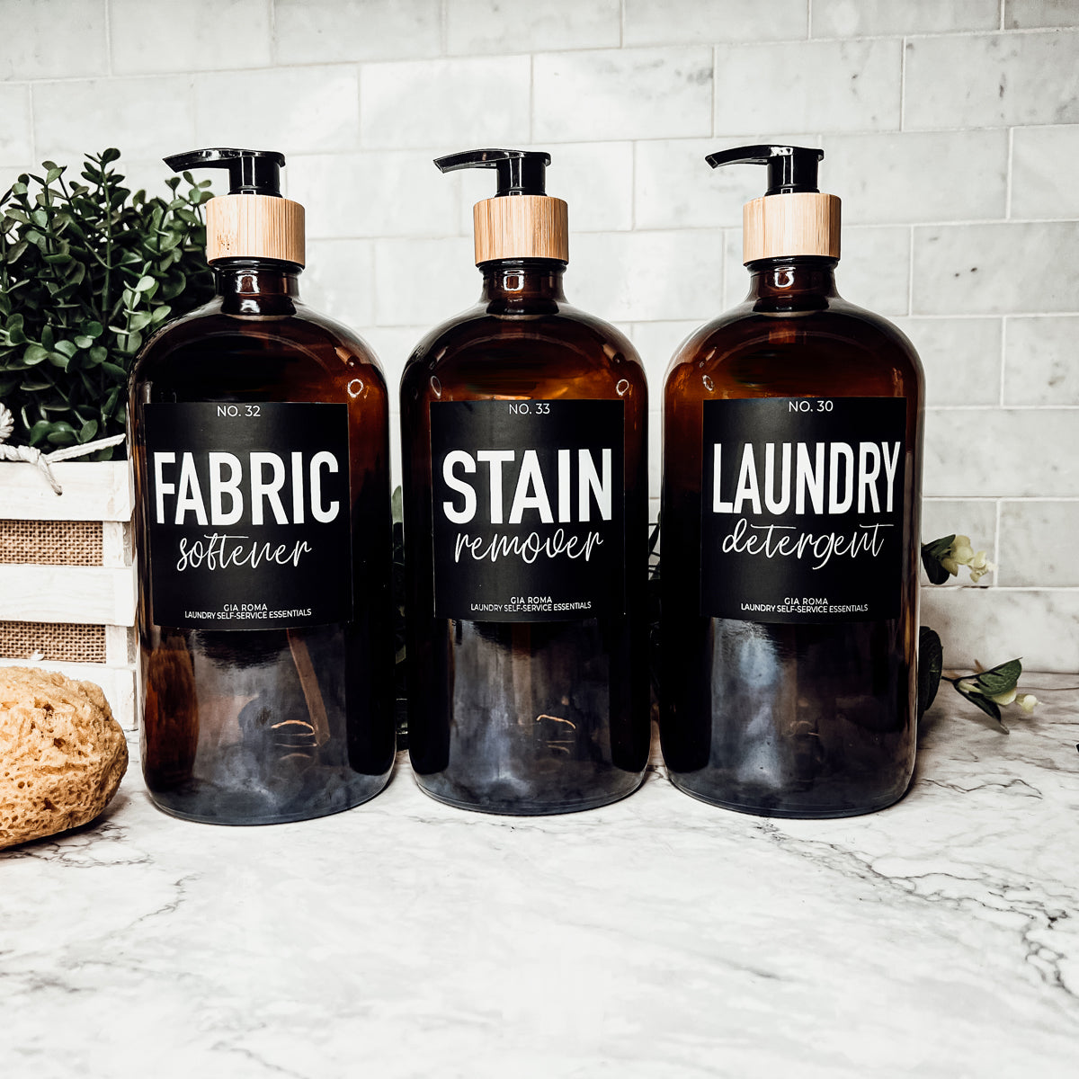32 Oz Amber Glass Reusable Dispenser Bottle