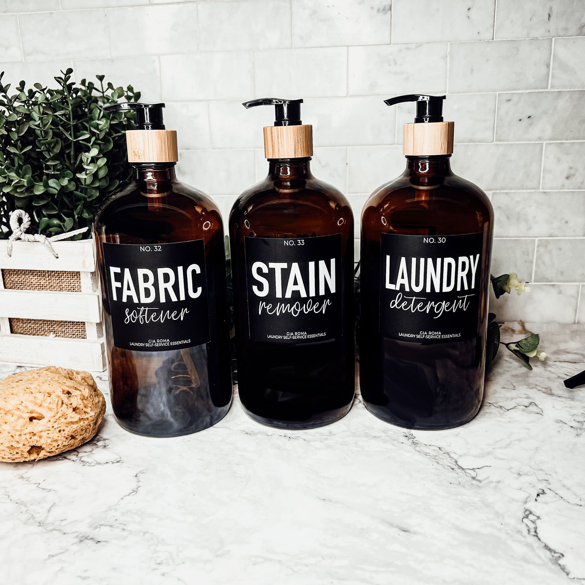 32 Oz Amber Glass Reusable Dispenser Bottle