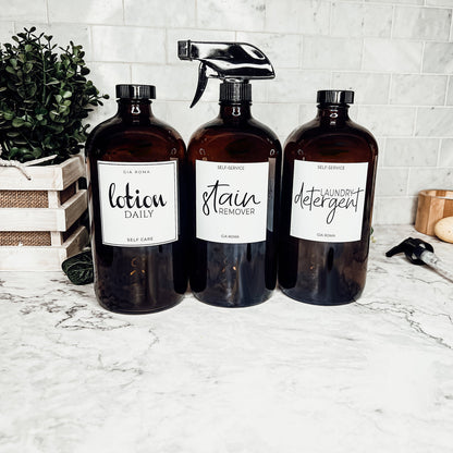 32 Oz Amber Glass Reusable Dispenser Bottle