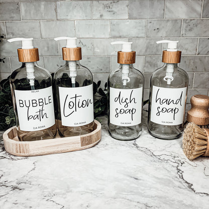 16oz Clear Glass Boston Round Bottle